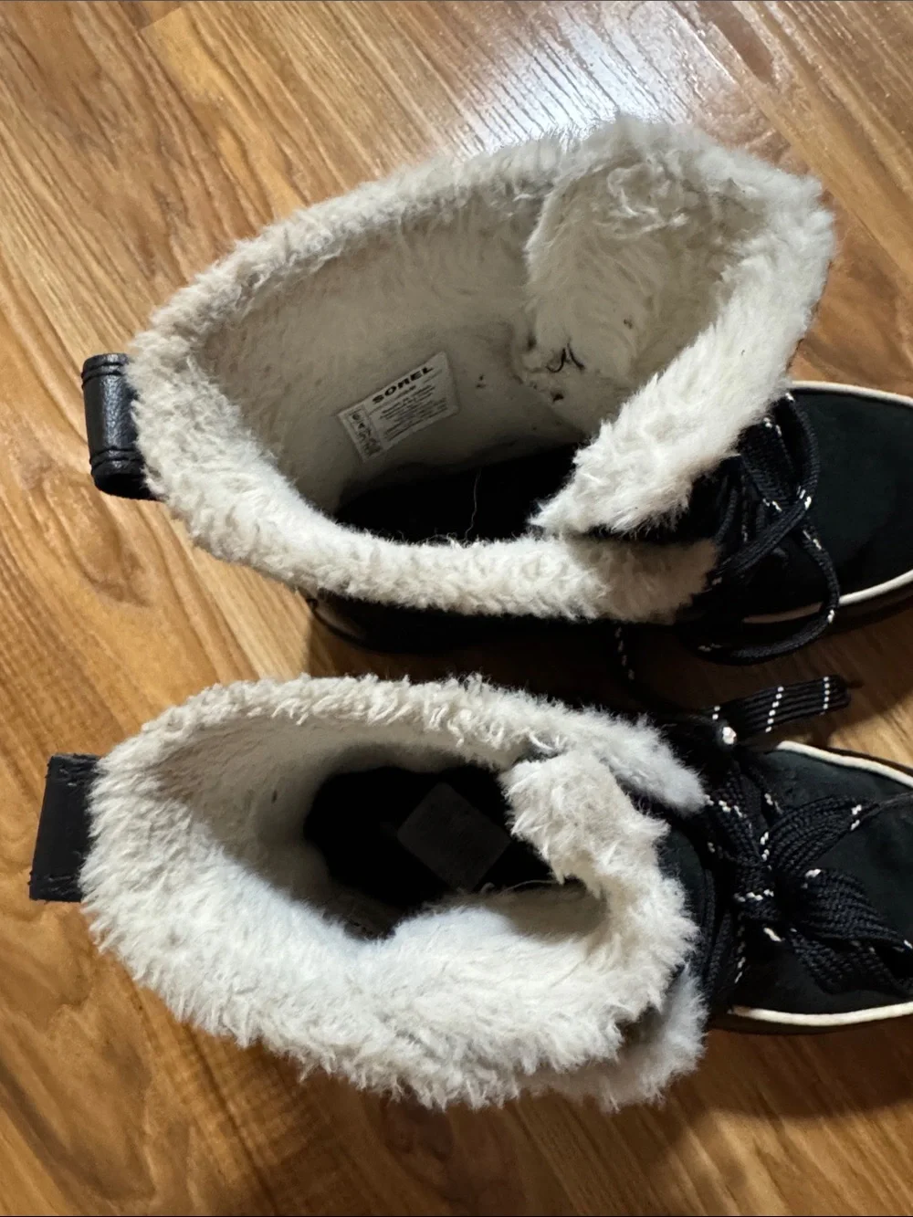 Sorel Women's Tivoli IV Waterproof Faux Fur Suede Winter Boots Black Size 6